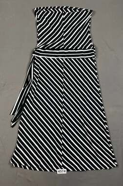 Poetry Clothing Strapless Maxi Dress Size M Black White Striped Belted